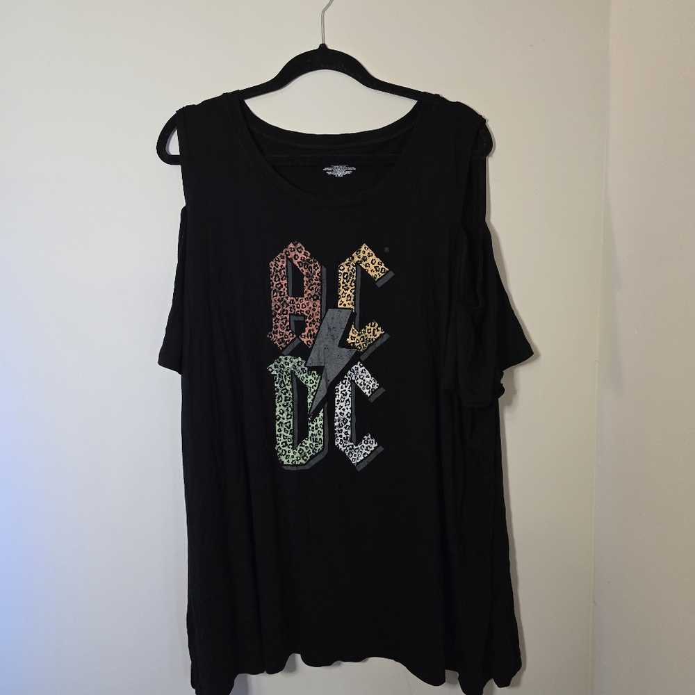 Cold shoulder ACDC top